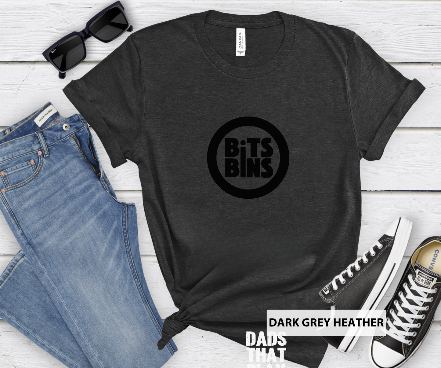 BitsBins Logo Black _ Adult Unisex T-Shirt