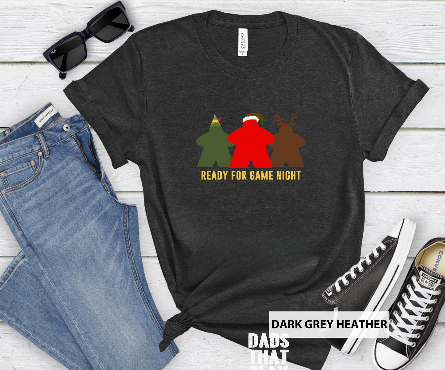 Holiday Meeples Ready for Game Night _ Adult Unisex T-Shirt