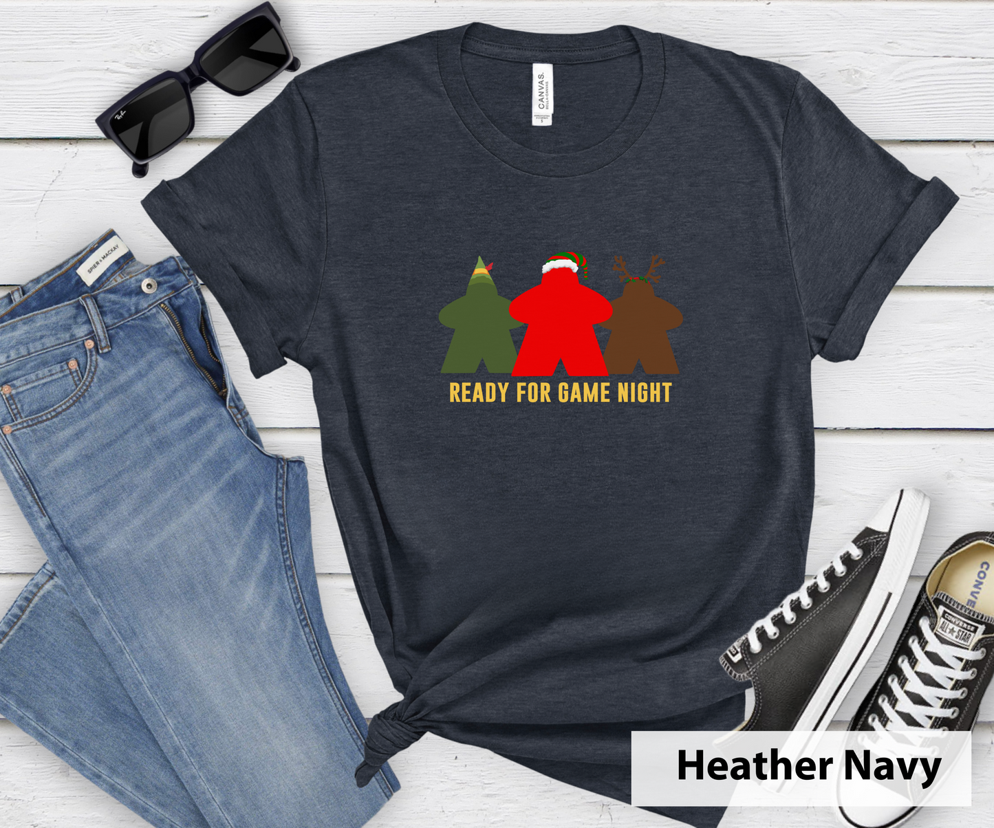 Holiday Meeples Ready for Game Night _ Adult Unisex T-Shirt