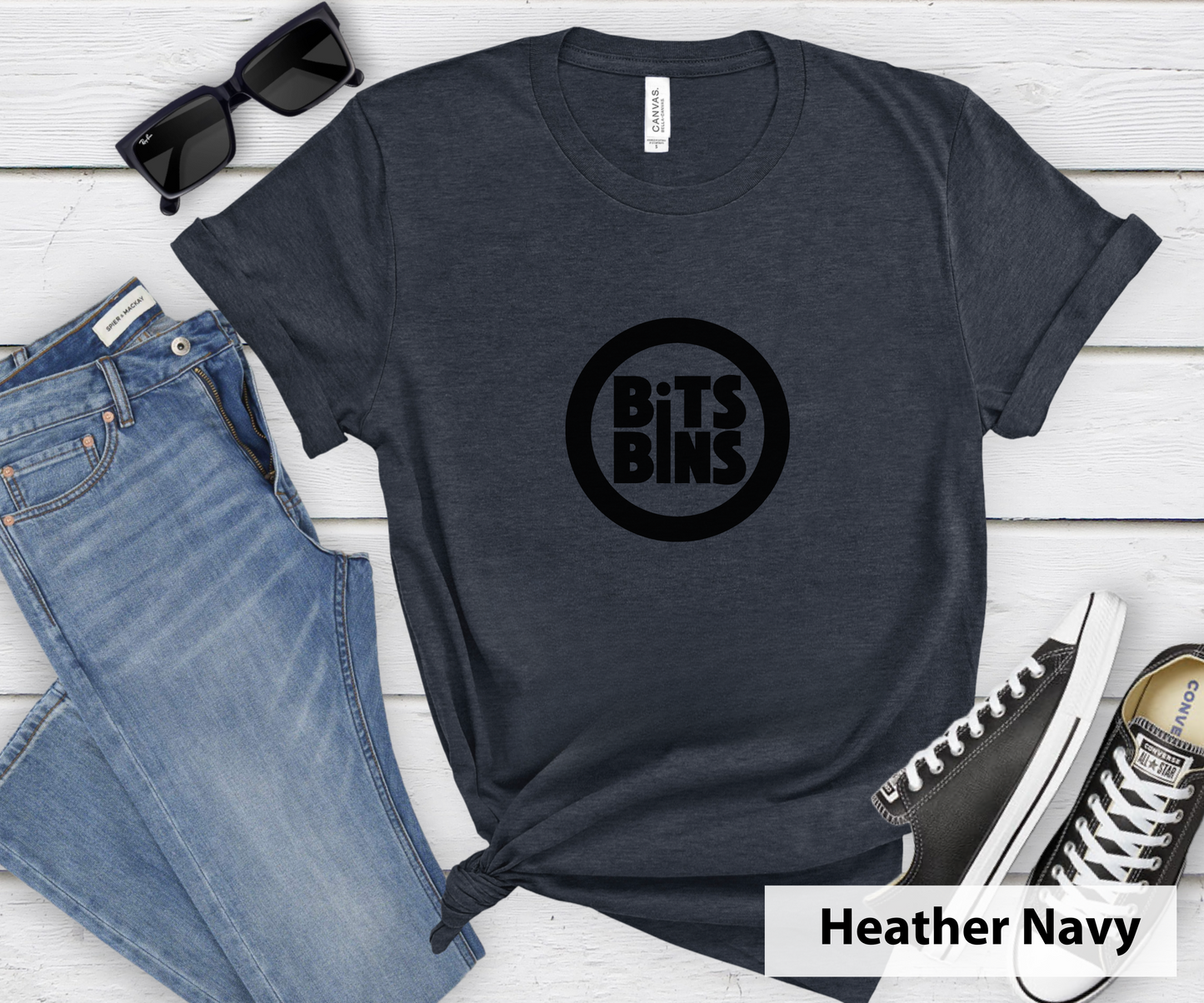 BitsBins Logo Black _ Adult Unisex T-Shirt