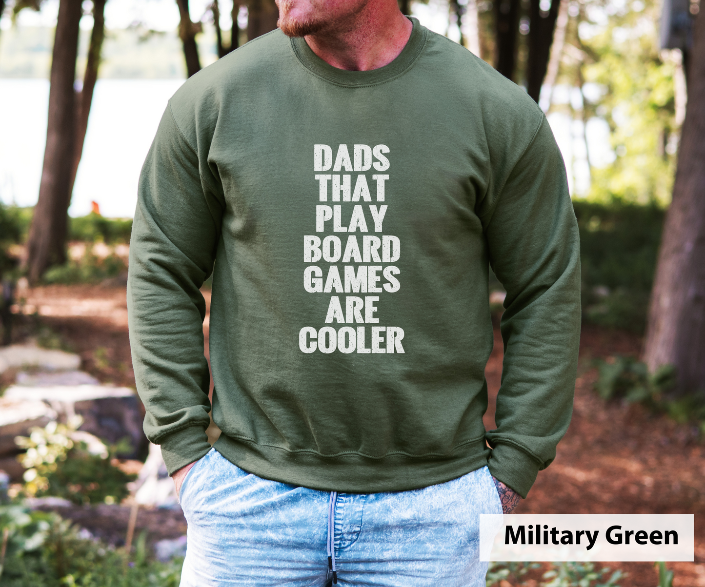 Dads That Play Board Games Are Cooler _ Adult Unisex Crewneck Sweatshirt