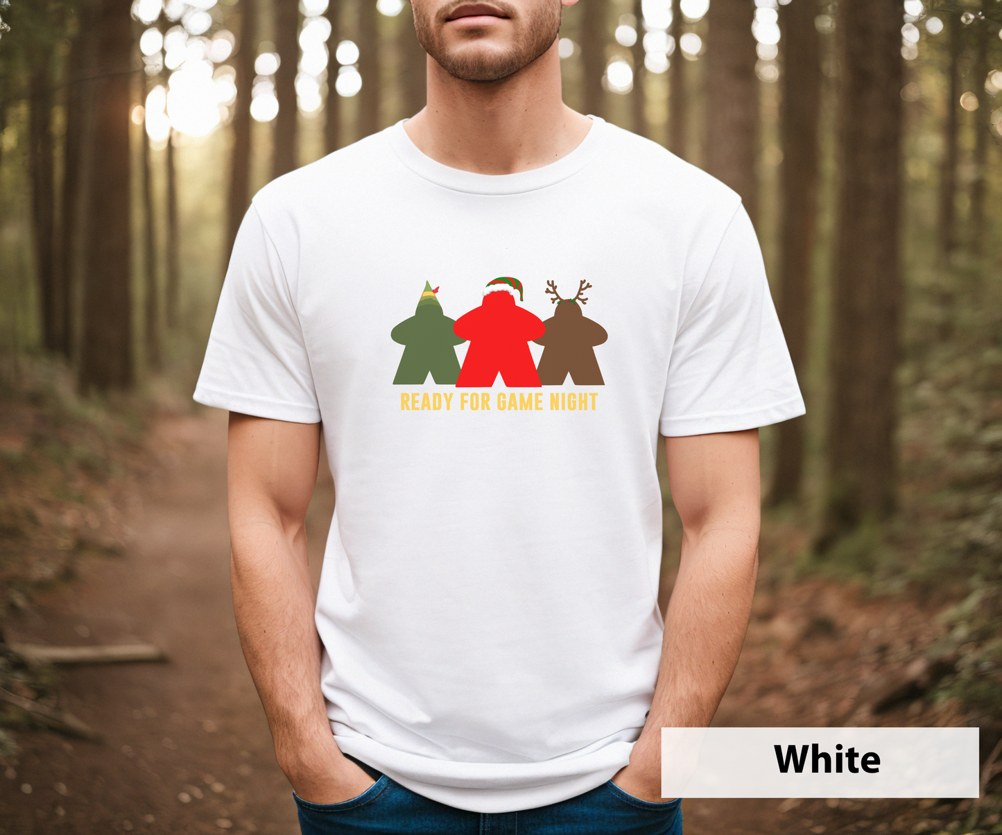 Holiday Meeples Ready for Game Night _ Adult Unisex T-Shirt