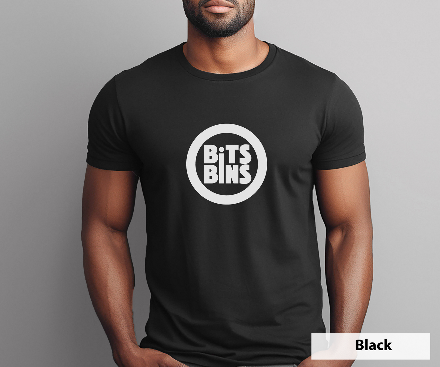 BitsBins Logo White _ Adult Unisex T-Shirt