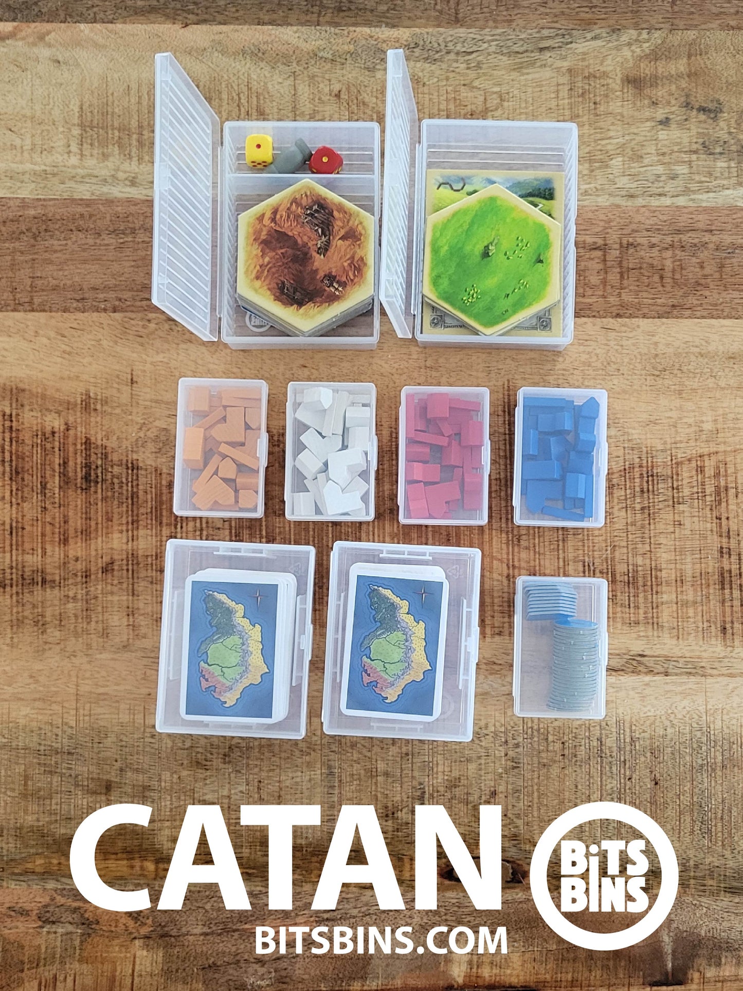 RECOMMENDED Bits Bins Catan (Sleeved) - 5 Originals, 2 100+ Card Boxes, 2 Tarot