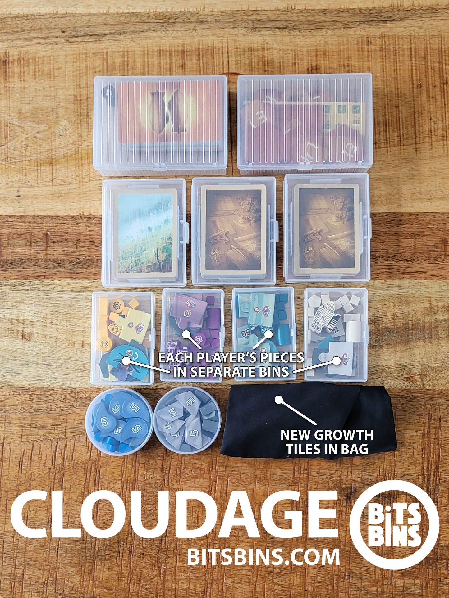 RECOMMENDED Bits Bins CLOUDAGE - 2 Pods, 4 Originals, 3 card Boxes, 2 Tarot