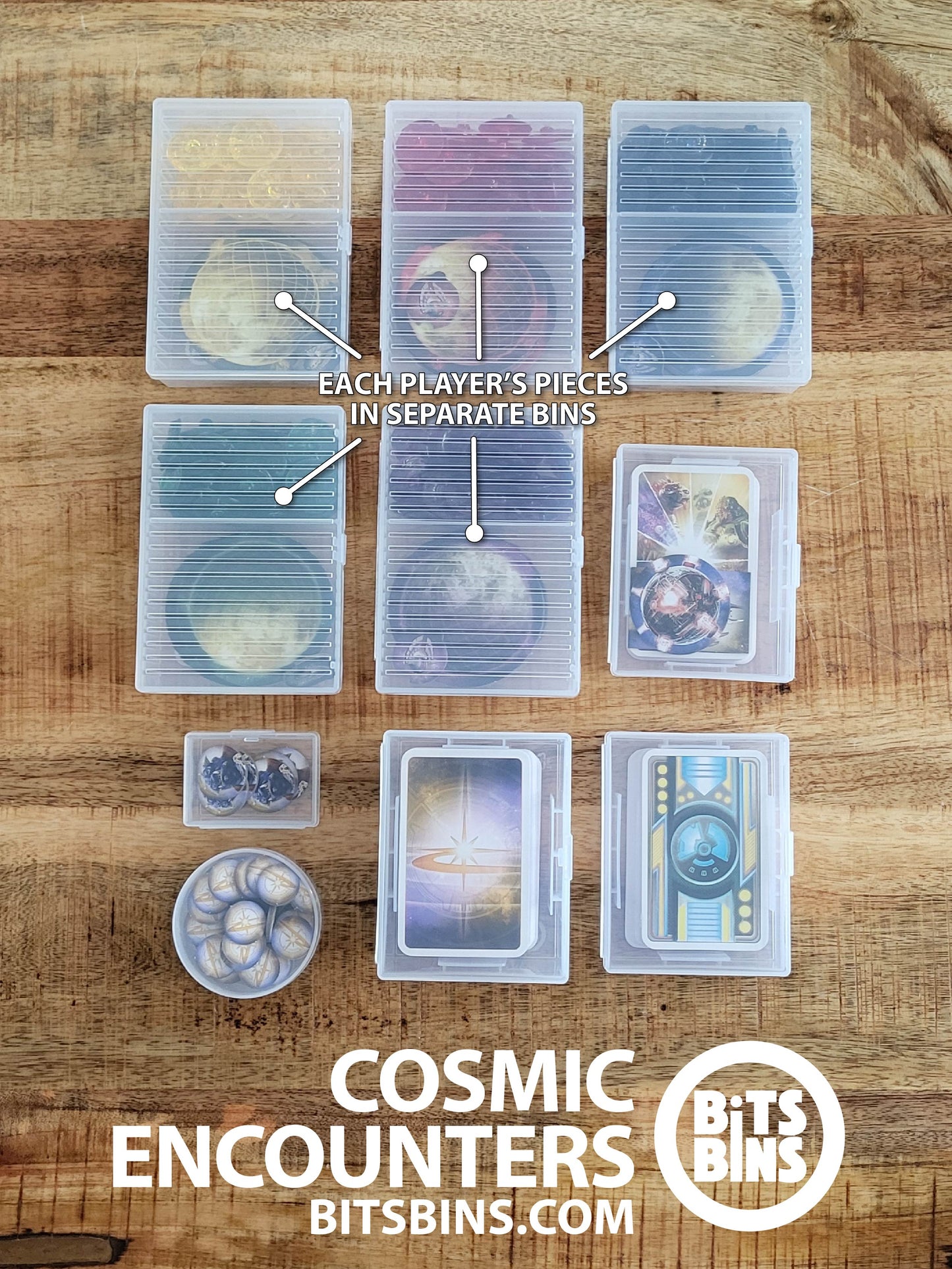 RECOMMENDED Bits Bins Cosmic Encounters - 1 Pod, 1 Mini, 2 Card Boxes, 1 100+ Card Box, 5 Tarot